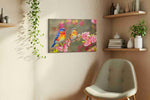 Symphony of Spring Colors birds canvas print styled in a living room