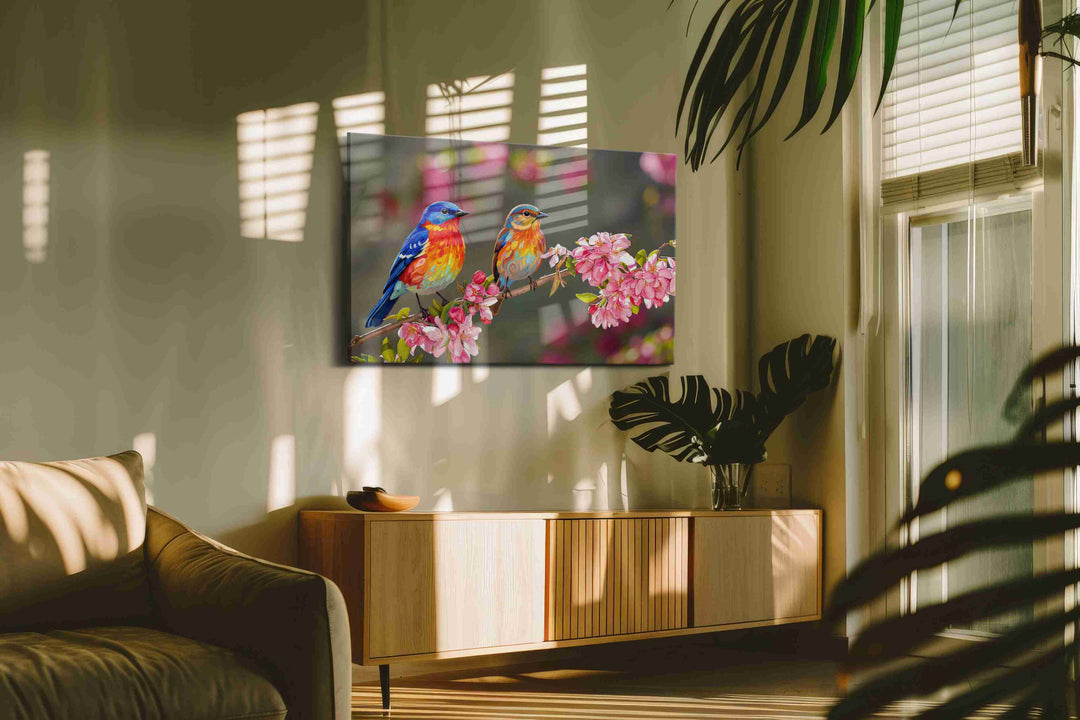 Symphony of Spring Colors – birds canvas wall art, gallery-wrapped, ready to hang