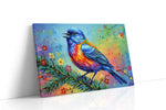 Symphony of the Blue Finch birds canvas print, gallery-wrapped, ready to hang