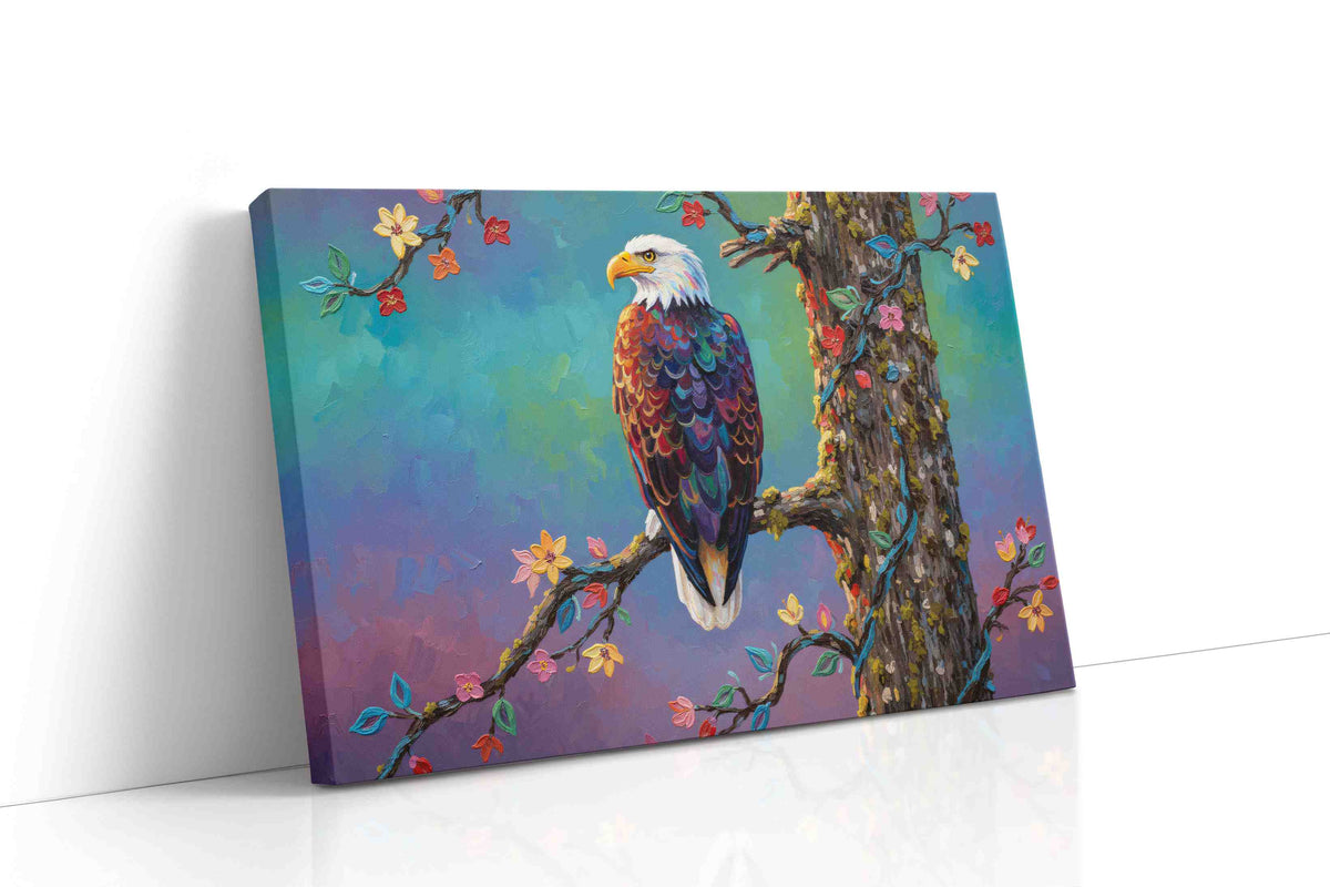 Vibrant Eagle Symphony birds canvas print gallery-wrapped landscape canvas studio shot