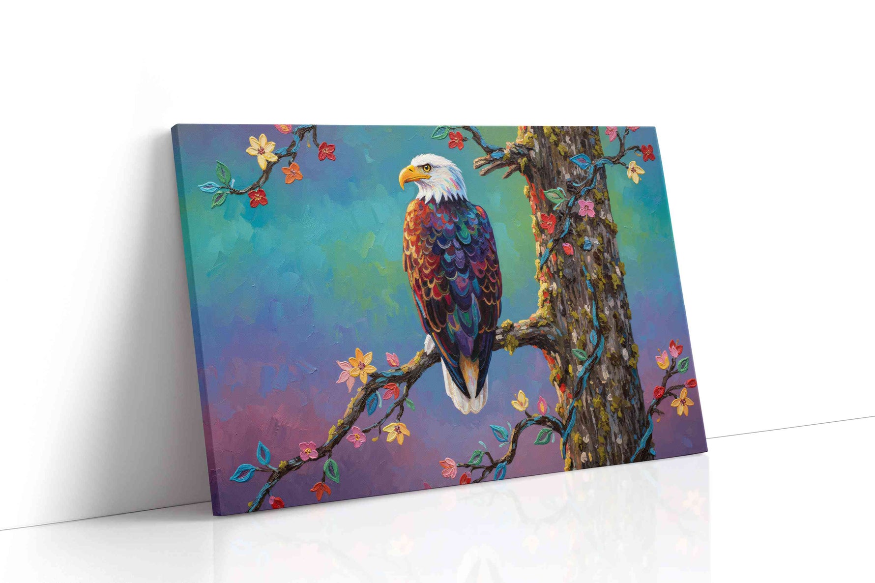 Vibrant Eagle Symphony birds canvas print, gallery-wrapped, ready to hang