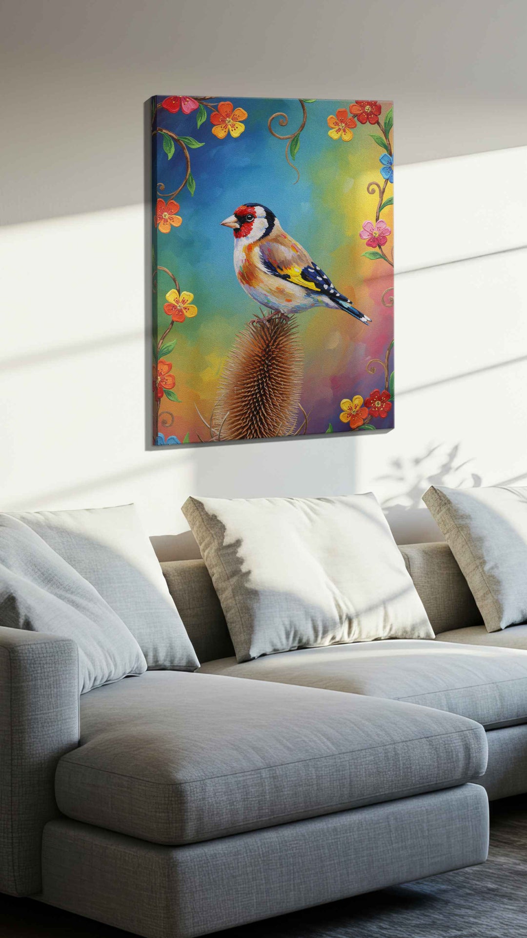 Vibrant Echoes of Spring – birds canvas wall art, gallery-wrapped, ready to hang