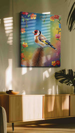 Vibrant Echoes of Spring birds canvas print, on wall, lifestyle preview