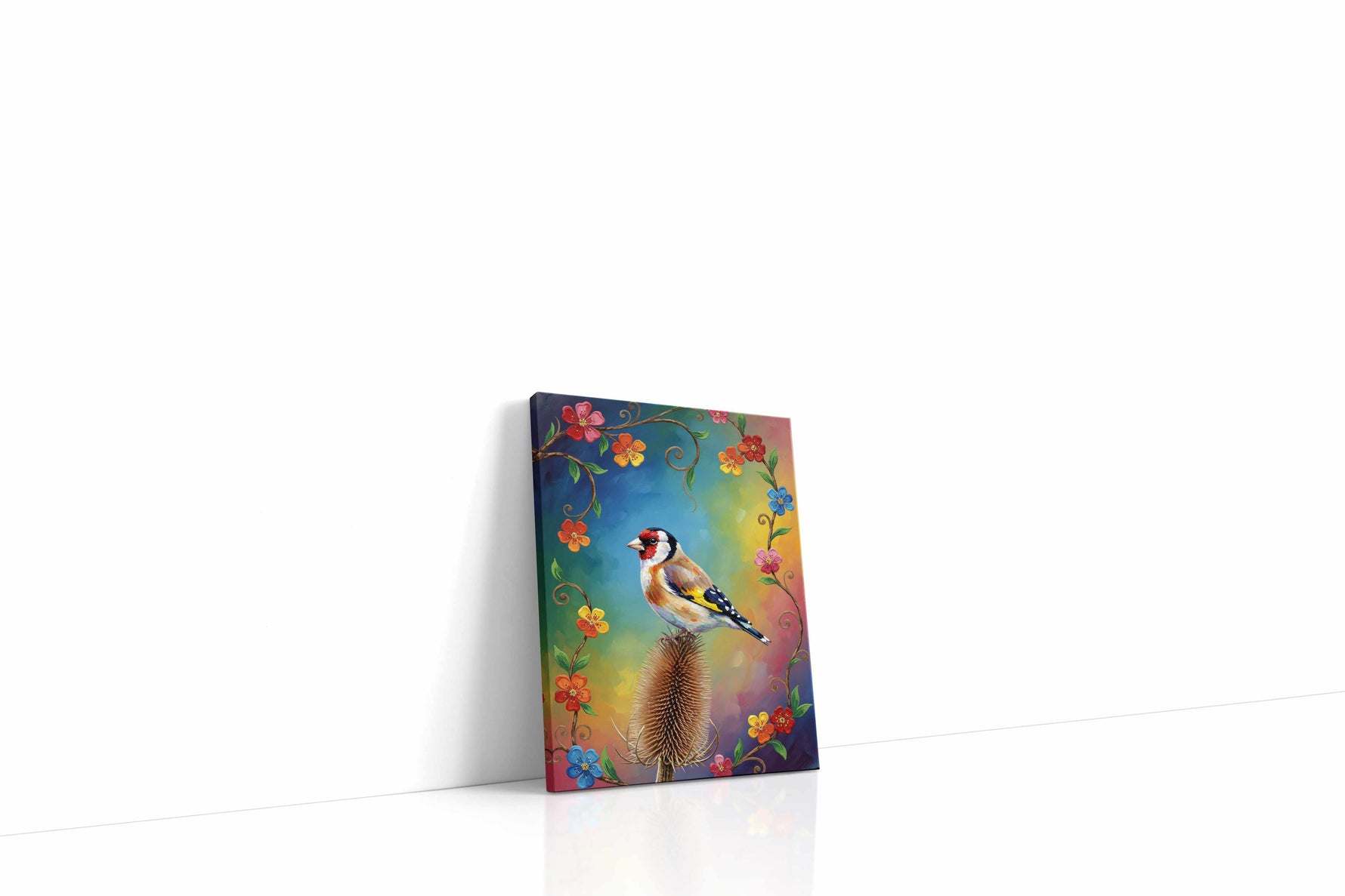 Vibrant Echoes of Spring birds canvas print, gallery-wrapped, ready to hang