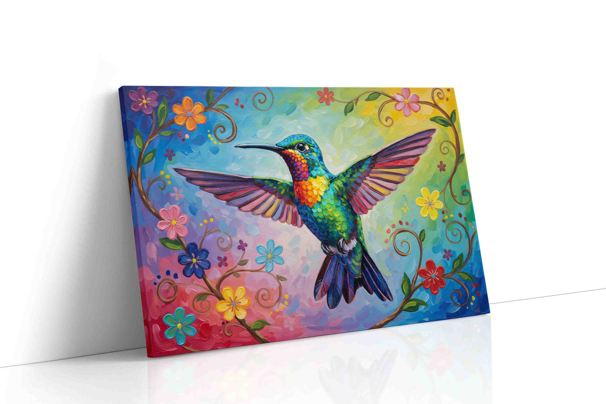 Vibrant Flight of Joy birds canvas print gallery-wrapped landscape canvas studio shot
