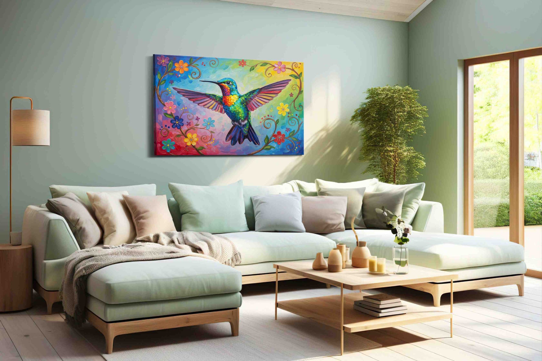 Vibrant Flight of Joy – birds canvas wall art, gallery-wrapped, ready to hang