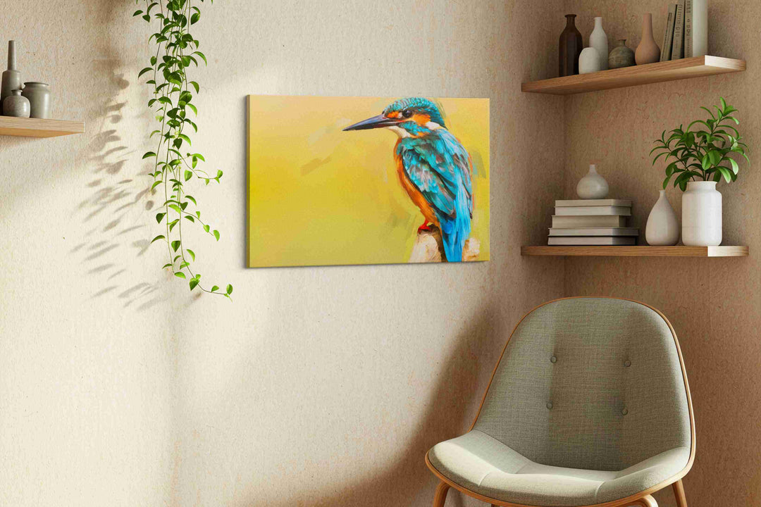 Vibrant Kingfisher Harmony – birds canvas wall art, gallery-wrapped, ready to hang