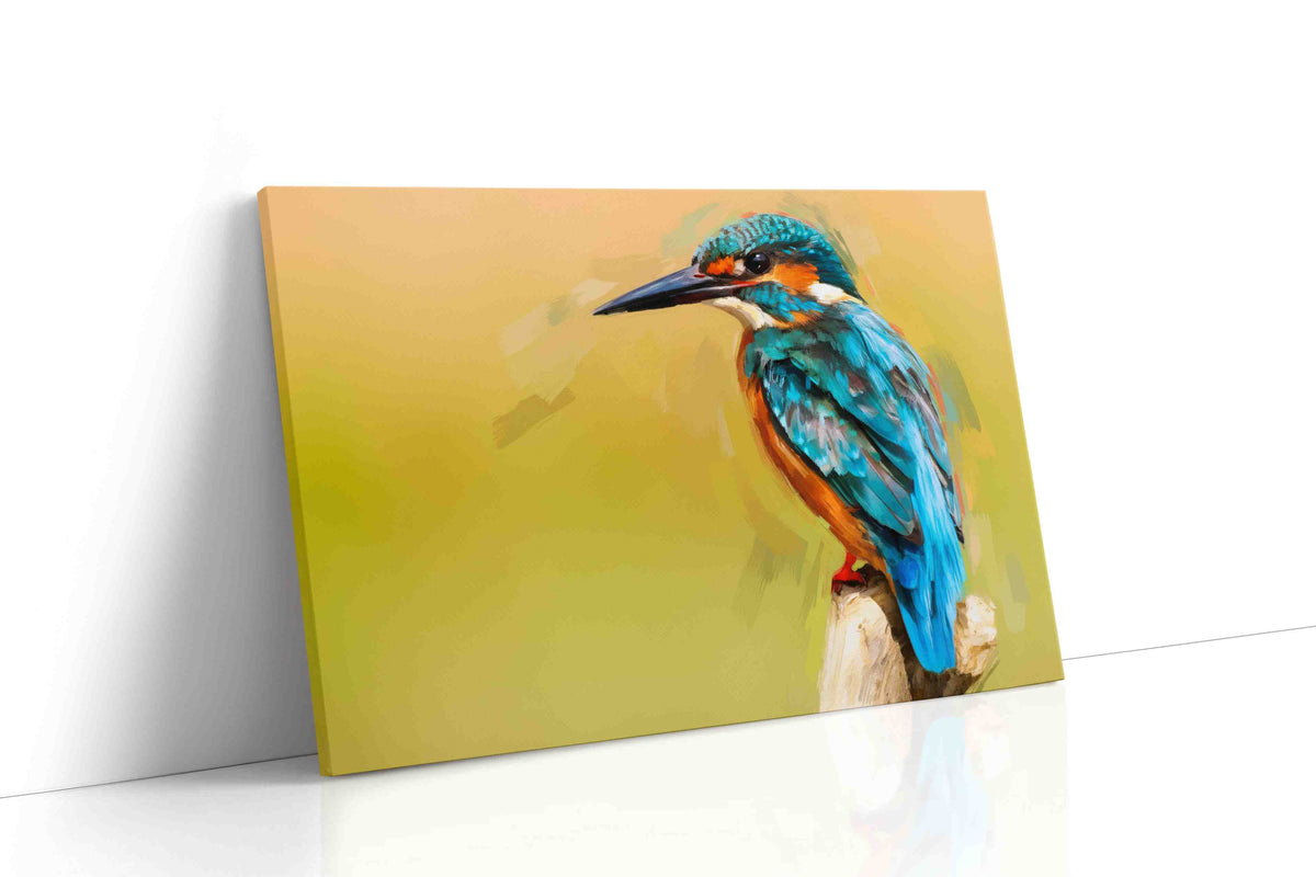 Vibrant Kingfisher Harmony birds canvas print, gallery-wrapped, ready to hang
