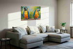 Vibrant Parrot Paradise – birds canvas wall art, gallery-wrapped, ready to hang