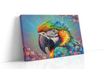 Vibrant Parrot Symphony birds canvas print gallery-wrapped landscape canvas studio shot