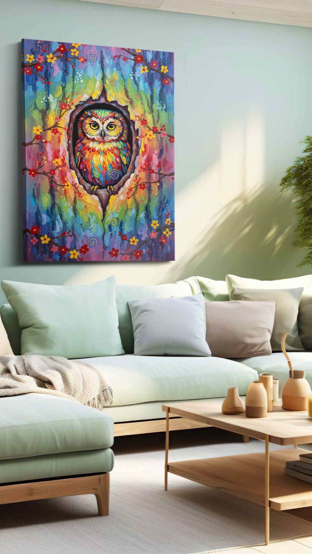 Vibrant Sentinel of the Grove – birds canvas wall art, gallery-wrapped, ready to hang