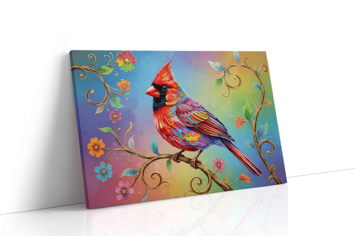 Vibrant Serenade birds canvas print gallery-wrapped landscape canvas studio shot