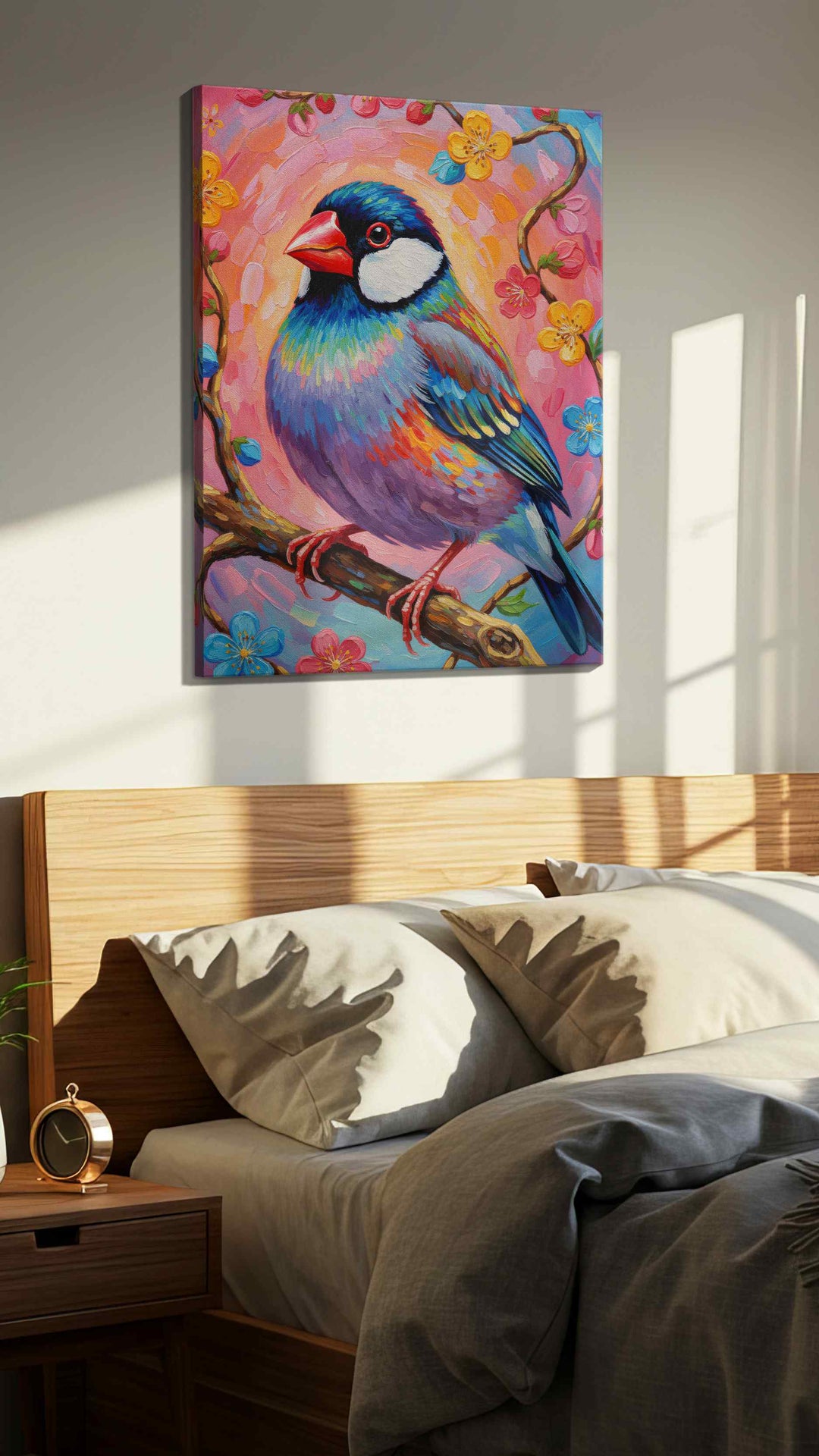 Vibrant Serenade of Spring – birds canvas wall art, gallery-wrapped, ready to hang