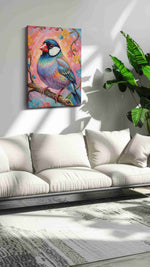 Vibrant Serenade of Spring birds canvas print, on wall, lifestyle preview
