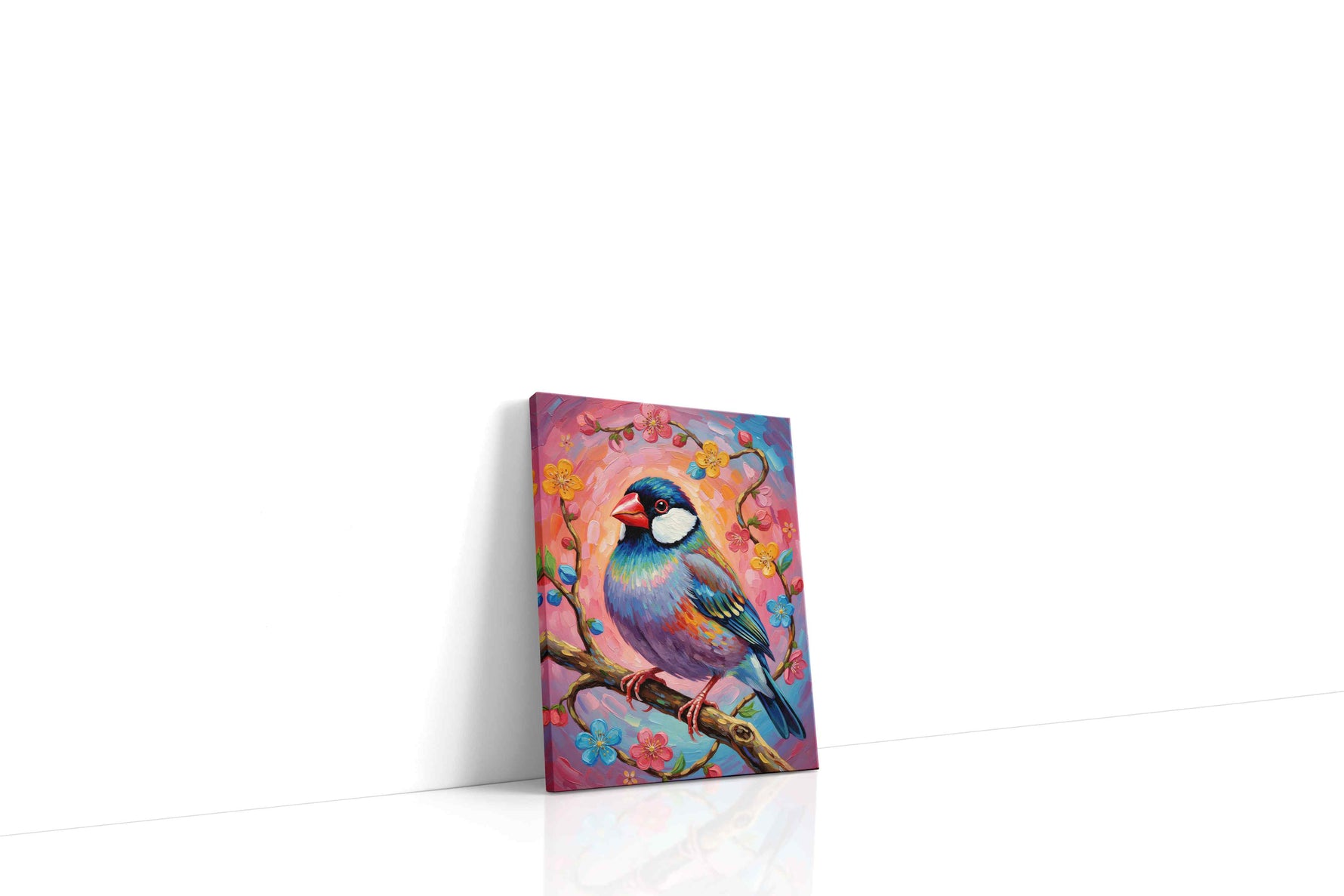 Vibrant Serenade of Spring birds canvas print, gallery-wrapped, ready to hang