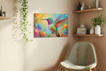 Vibrant Whispers of Hummingbird birds canvas print, hanging on wall