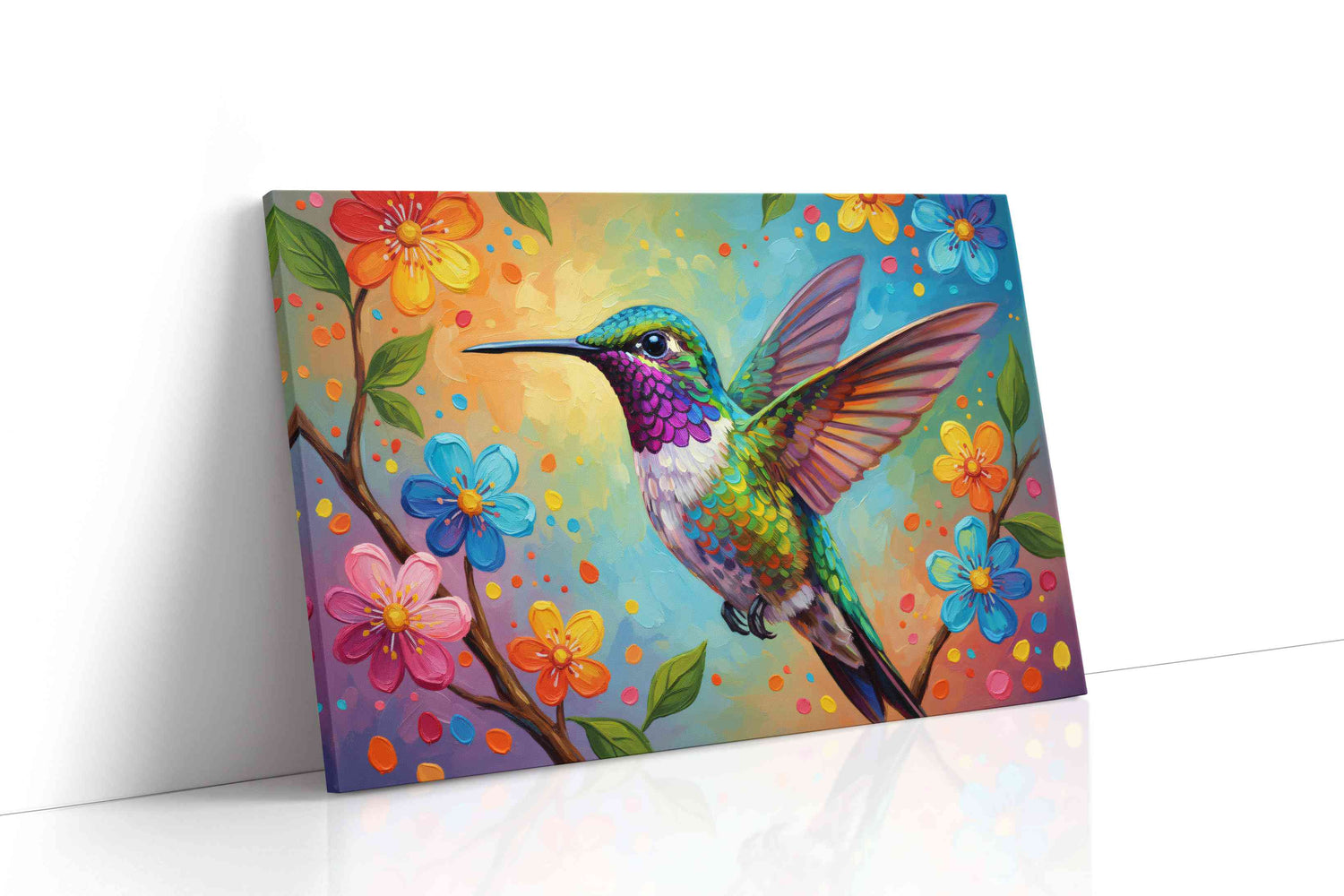 Vibrant Whispers of Hummingbird birds canvas print, gallery-wrapped, ready to hang