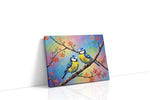 Whimsical Spring Serenade birds canvas print gallery-wrapped landscape canvas studio shot