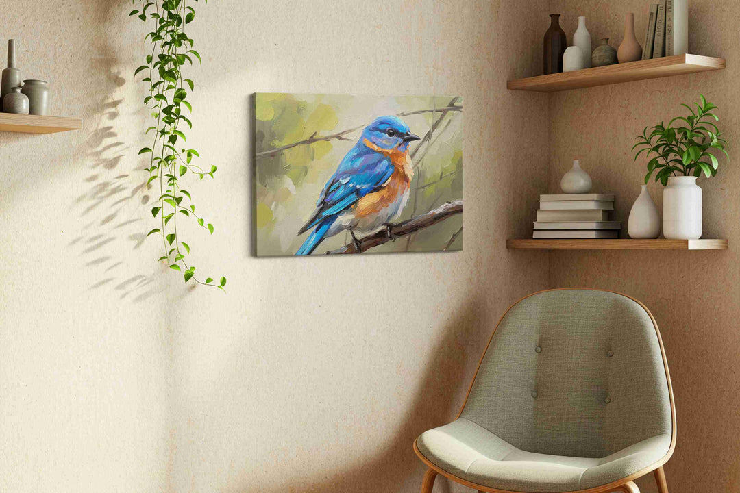 Whisper of the Azure Wings – birds canvas wall art, gallery-wrapped, ready to hang