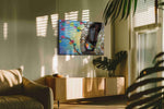 Whisper of the Painted Woods birds canvas print, hanging on wall