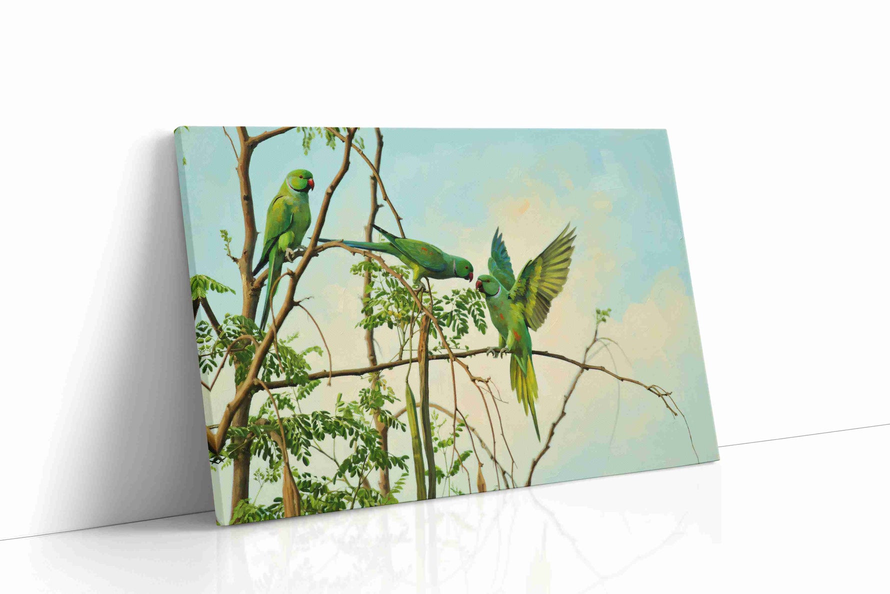 Whispers of Emerald Skies birds canvas print, gallery-wrapped, ready to hang