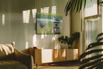 Whispers of the Bluebirds birds canvas print in a hung canvas mockup