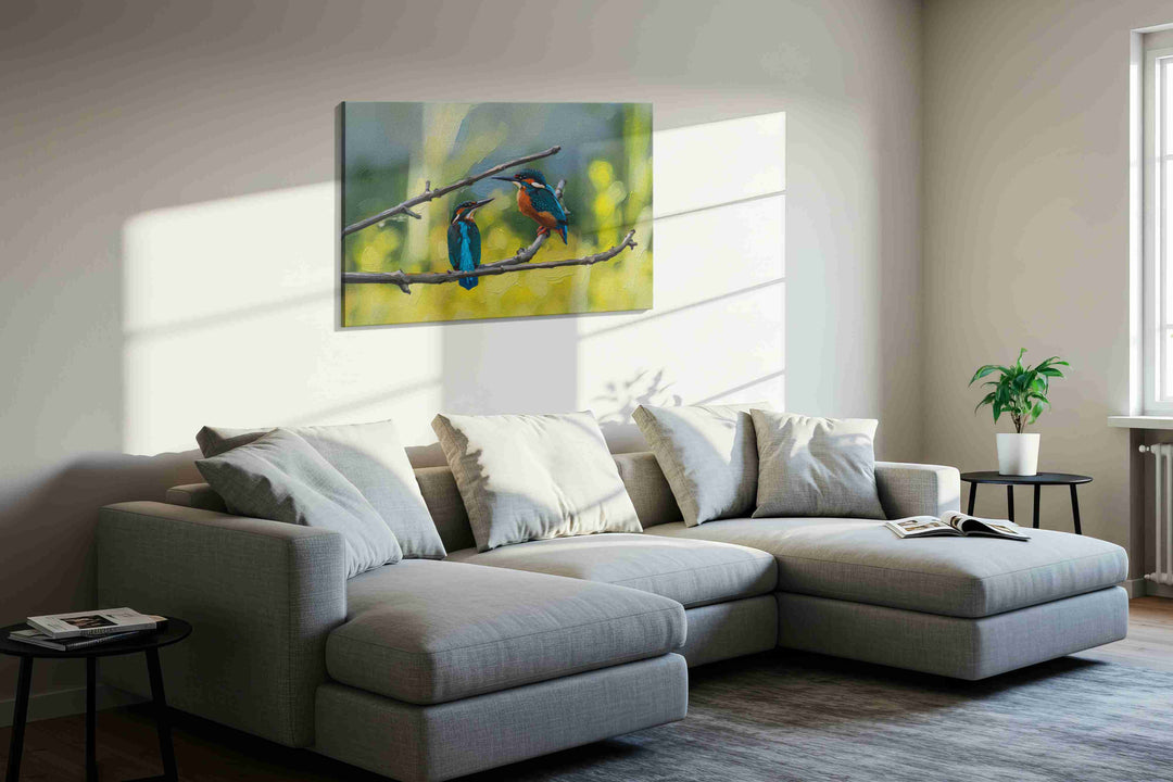 Whispers of the Kingfishers – birds canvas wall art, gallery-wrapped, ready to hang