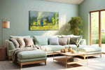 Whispers of the Kingfishers birds canvas print shown in a wall scene