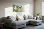Whispers of the Wild Canopy birds canvas print, displayed in a living room