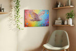 Wings of Radiant Dawn birds canvas print, displayed in a living room