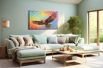 Wings of Vibrant Freedom birds canvas print, hanging on wall