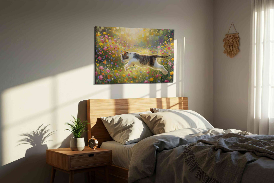 Chasing Dawn's Whimsy – cats canvas wall art, gallery-wrapped, ready to hang