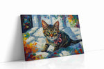 Colorful Whisker Symphony cats canvas print gallery-wrapped landscape canvas studio shot
