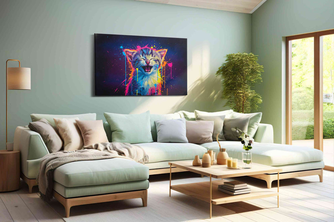 Cosmic Kitten Radiance – cats canvas wall art, gallery-wrapped, ready to hang