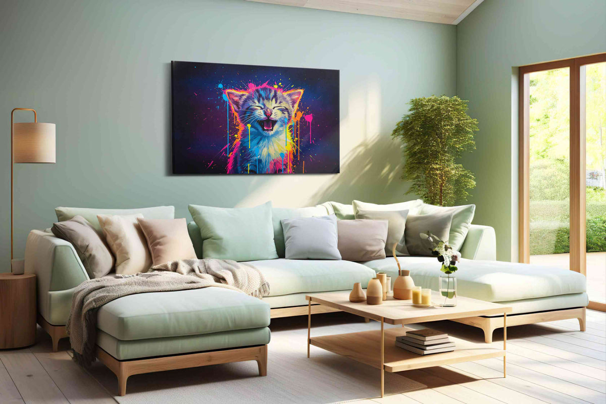 Cosmic Kitten Radiance – cats canvas wall art, gallery-wrapped, ready to hang