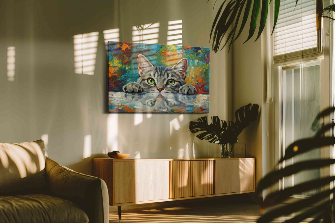 Curious Whiskers in Color – cats canvas wall art, gallery-wrapped, ready to hang