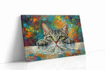 Curious Whiskers in Color cats canvas print gallery-wrapped landscape canvas studio shot