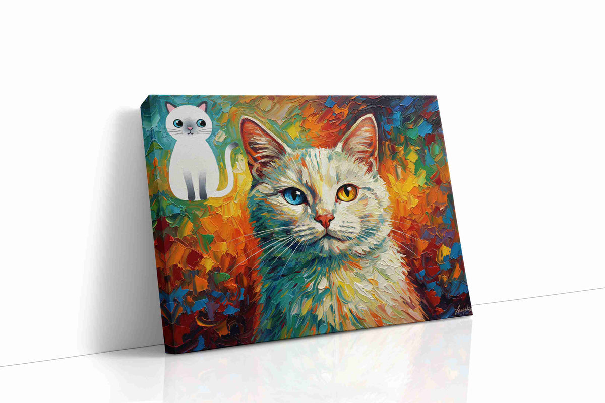 Ethereal Cat Kaleidoscope cats canvas print, gallery-wrapped, ready to hang