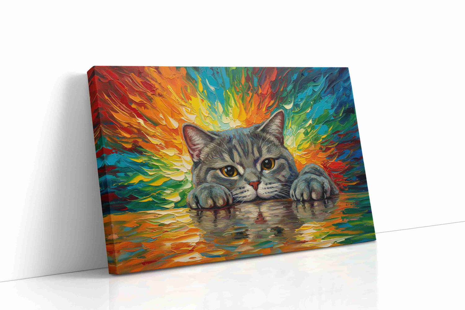 Feline Spectrum Reflections cats canvas print, gallery-wrapped, ready to hang