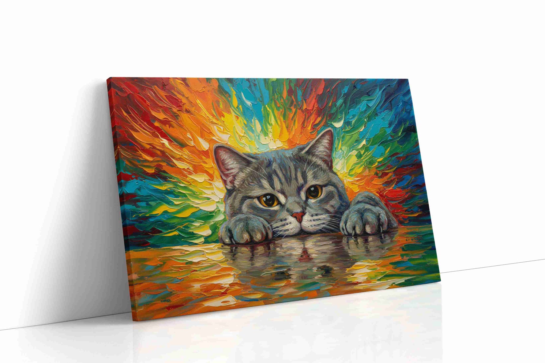 Feline Spectrum Reflections cats canvas print gallery-wrapped landscape canvas studio shot