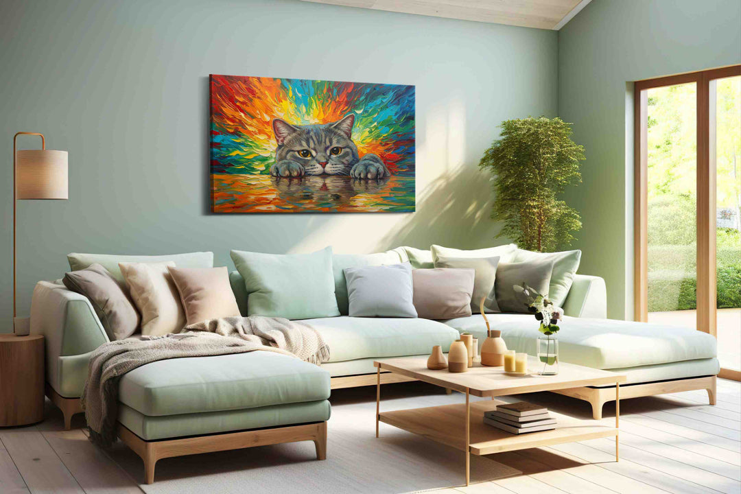 Feline Spectrum Reflections – cats canvas wall art, gallery-wrapped, ready to hang