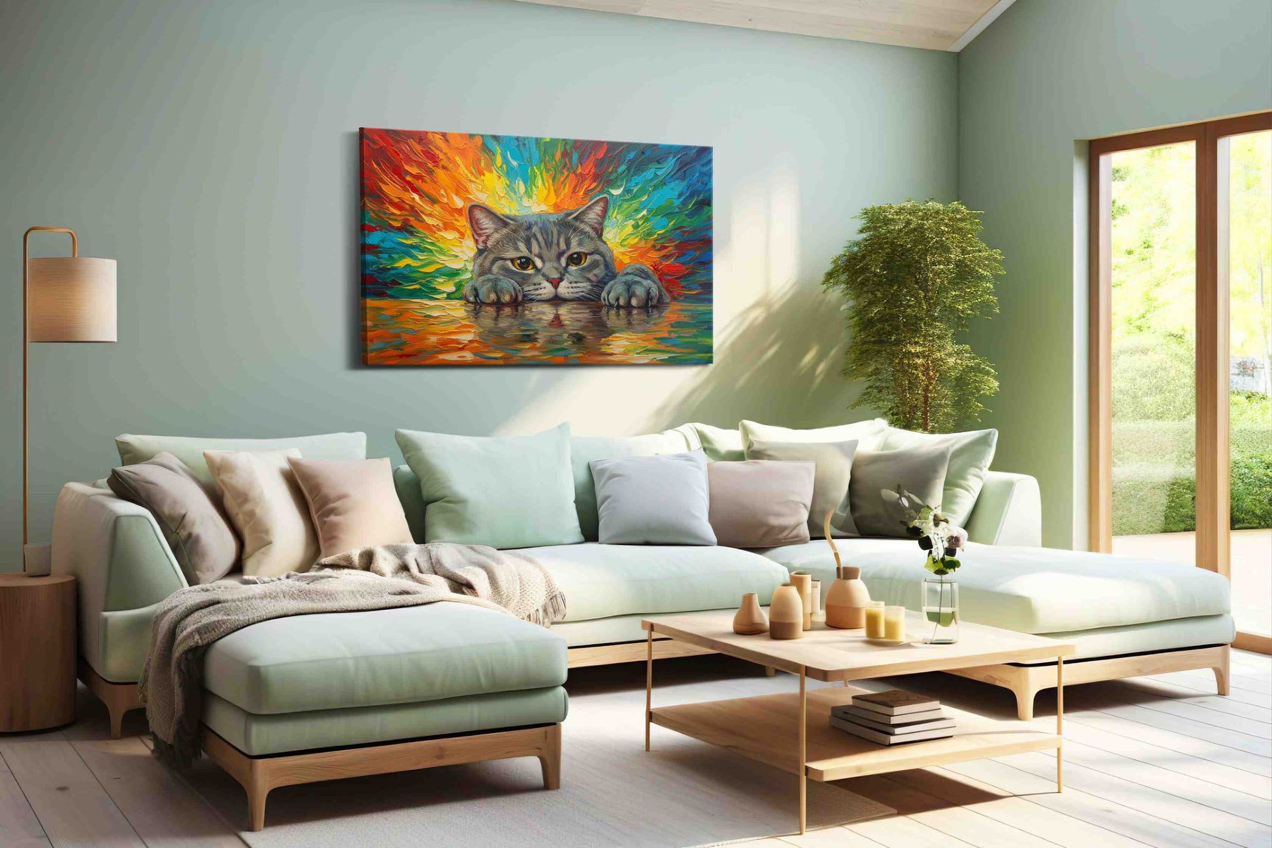 Feline Spectrum Reflections – cats canvas wall art, gallery-wrapped, ready to hang