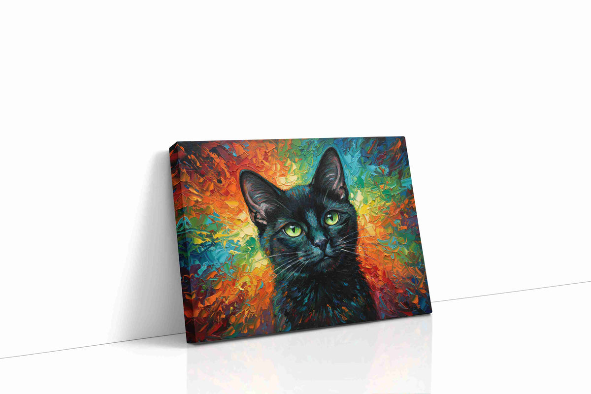 Luminous Feline Gaze cats canvas print gallery-wrapped landscape canvas studio shot