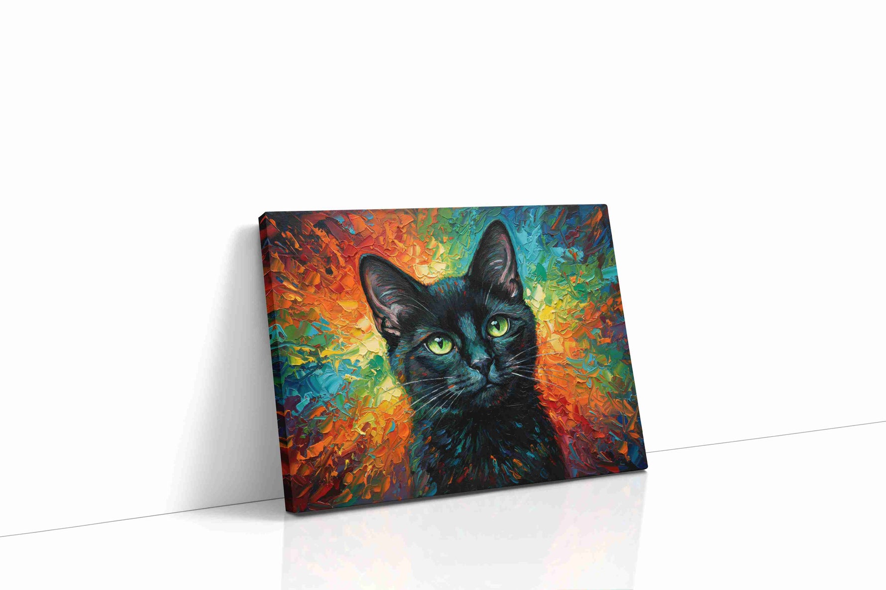 Luminous Feline Gaze cats canvas print, gallery-wrapped, ready to hang