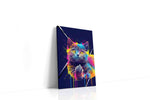 Neon Whiskers Explosion cats canvas print gallery-wrapped portrait canvas studio shot