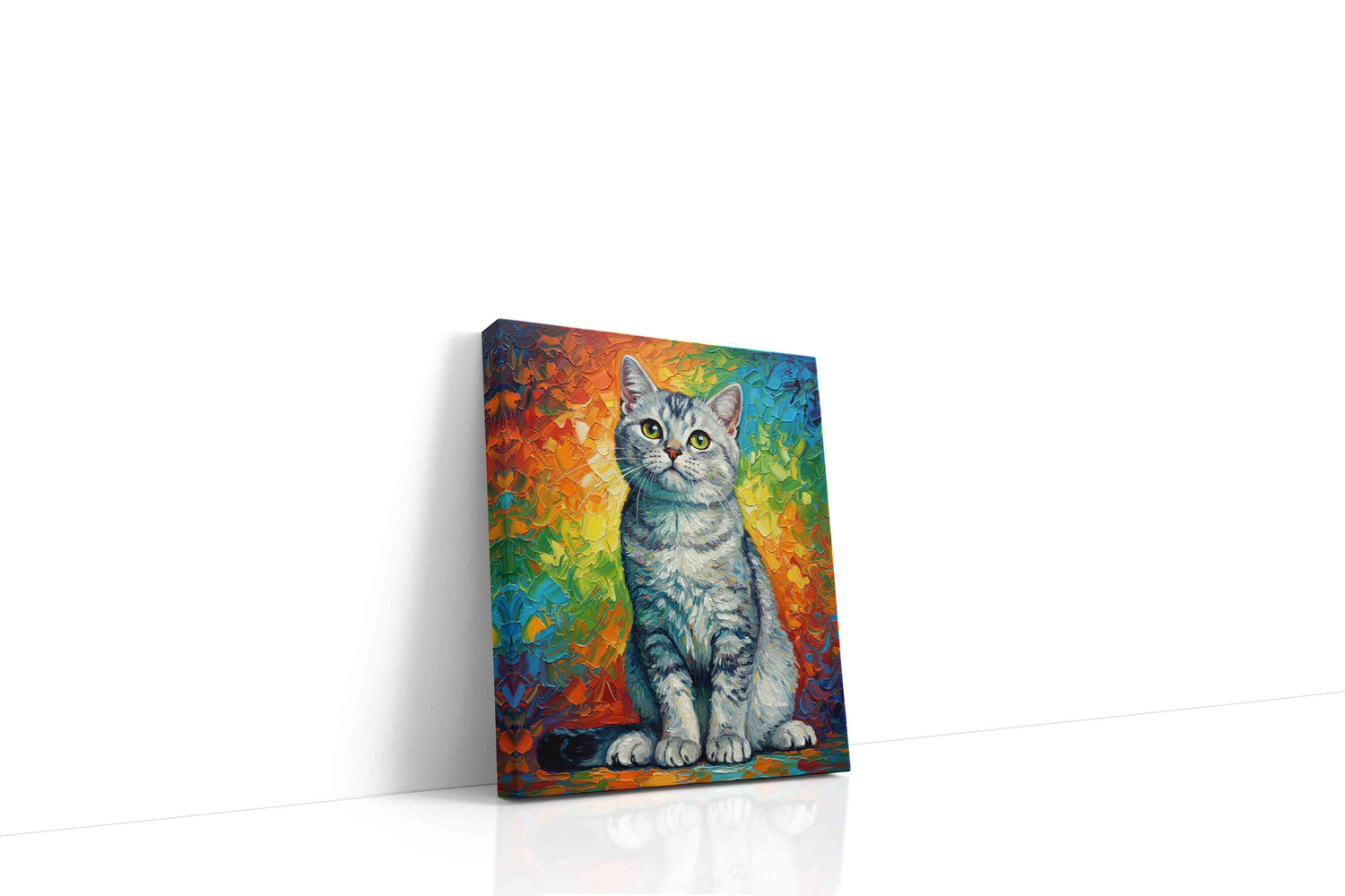 Prismatic Feline Reverie cats canvas print, gallery-wrapped, ready to hang