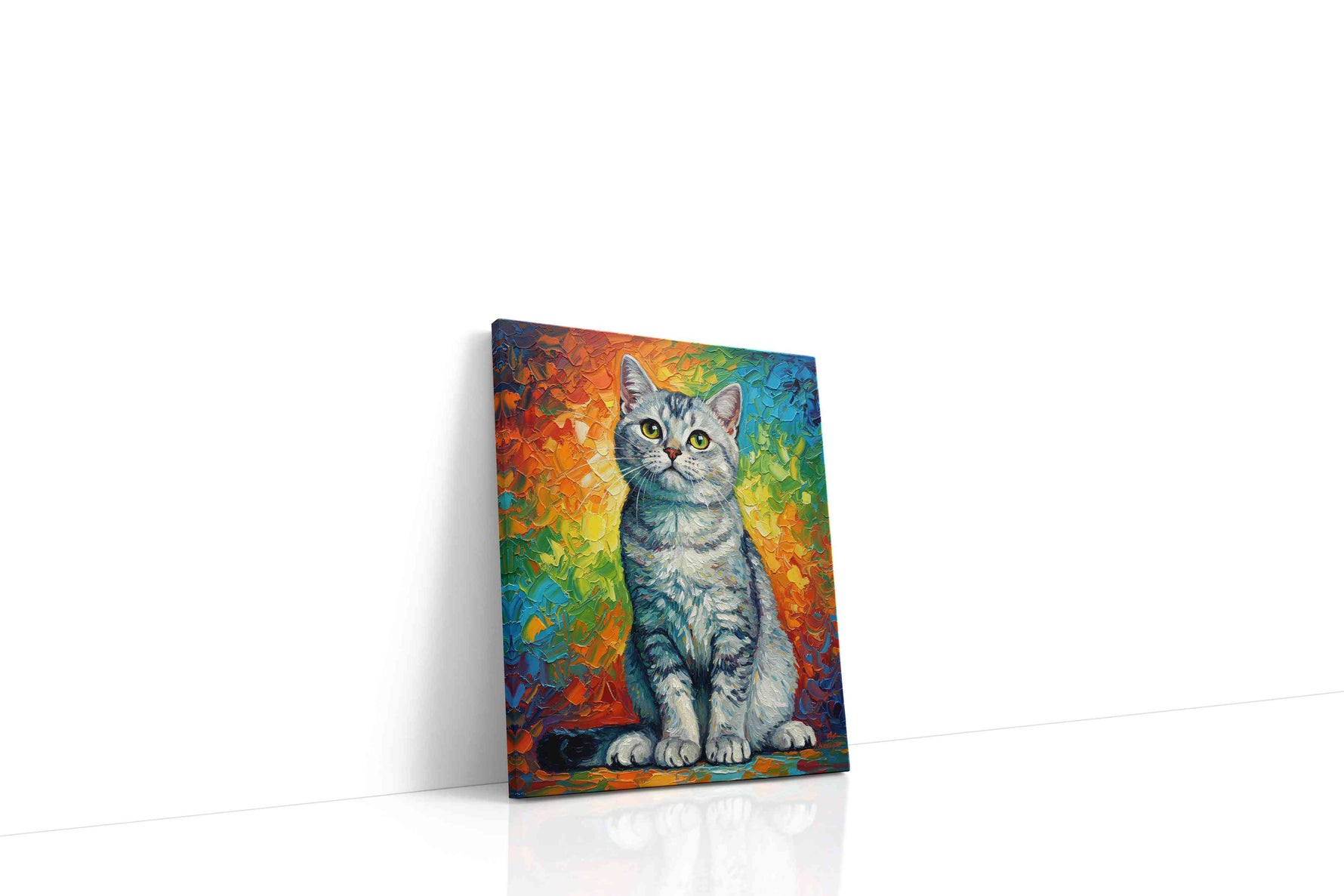 Prismatic Feline Reverie cats canvas print gallery-wrapped portrait canvas studio shot