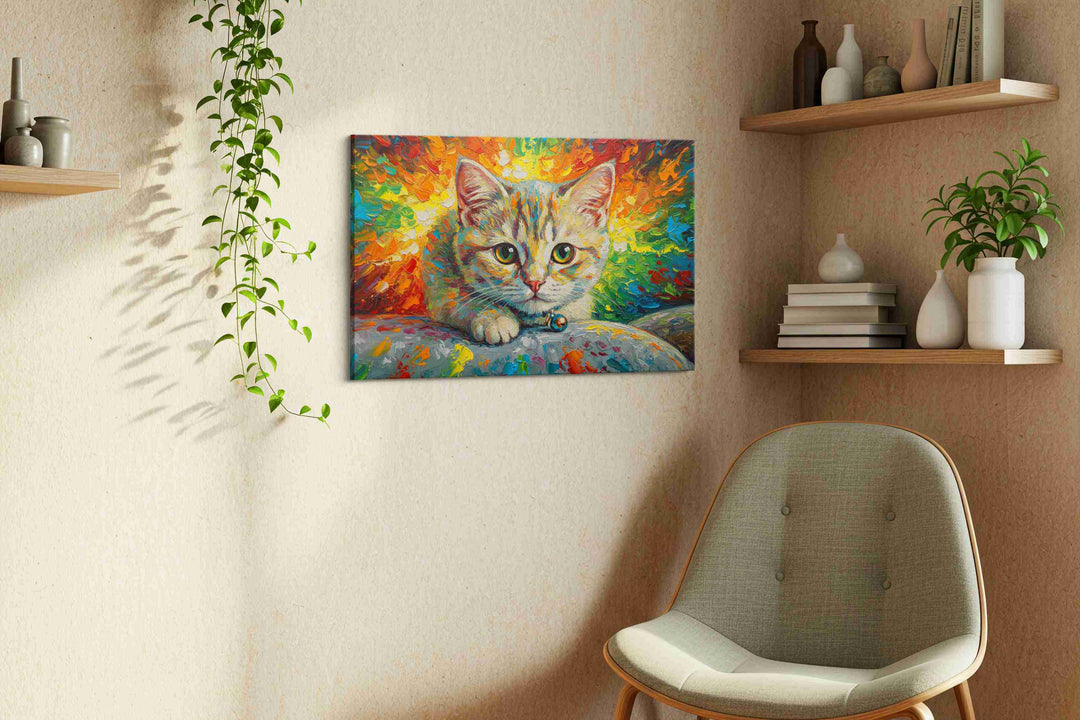 Radiant Whiskers – cats canvas wall art, gallery-wrapped, ready to hang