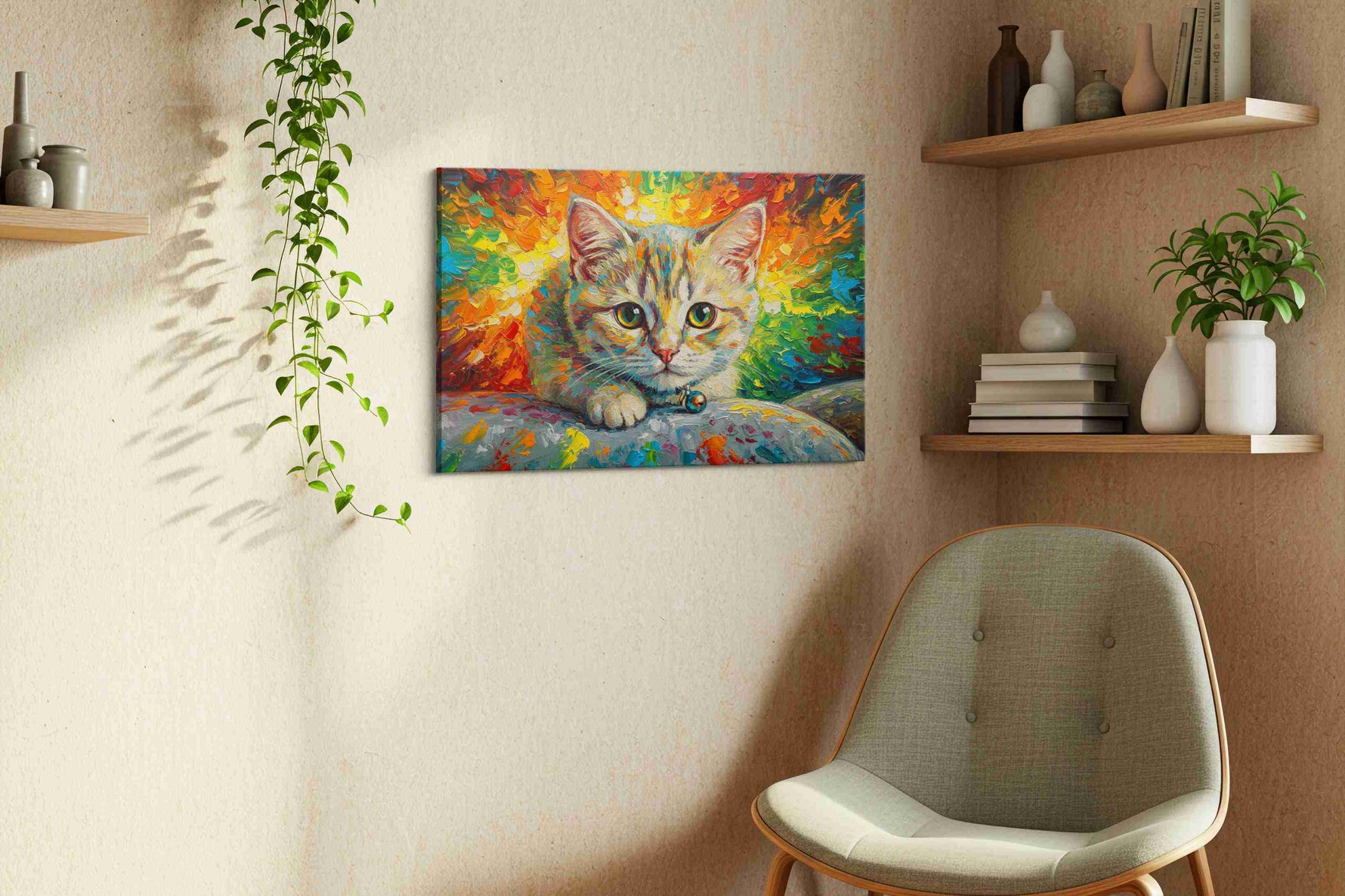 Radiant Whiskers – cats canvas wall art, gallery-wrapped, ready to hang