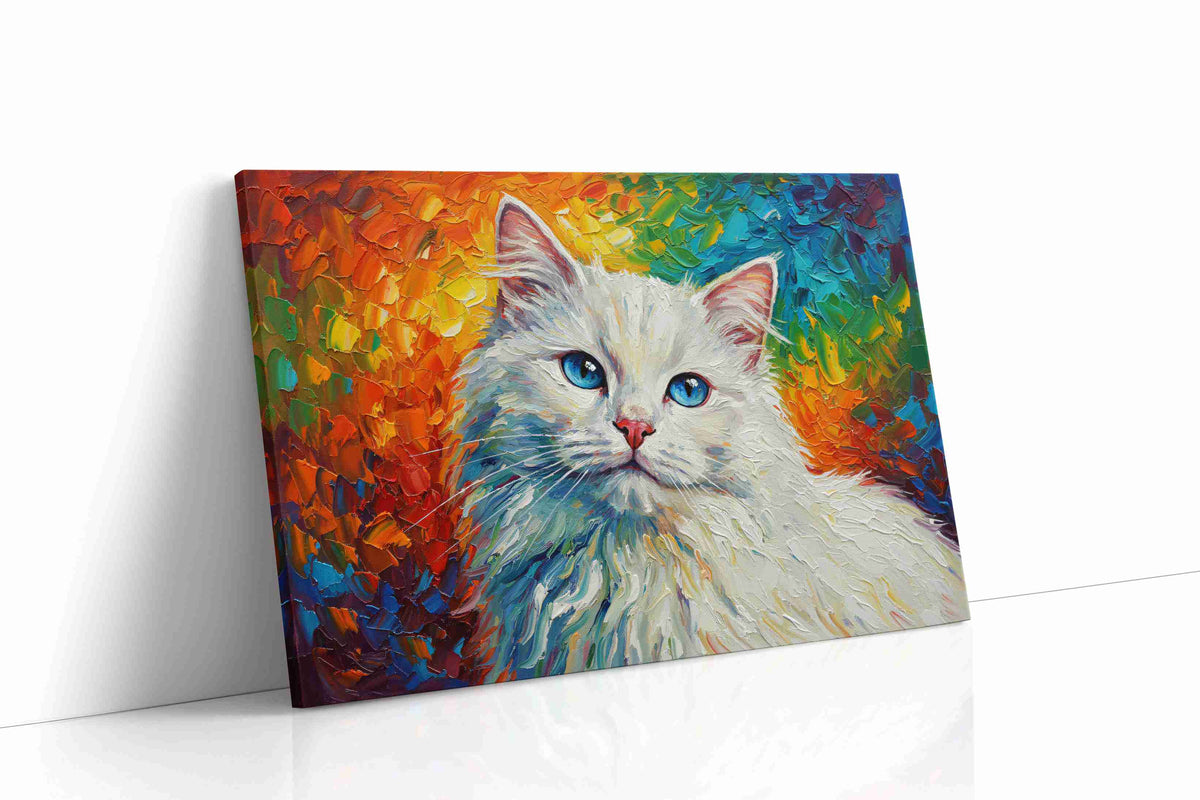 Rainbow Whiskers cats canvas print, gallery-wrapped, ready to hang